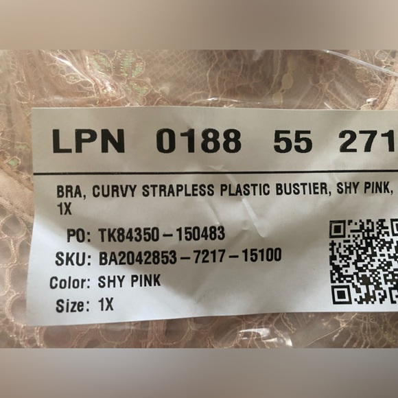 Savage X Fenty Shy Pink Bustier Bra - Size 1X NWT - Picture 2 of 5